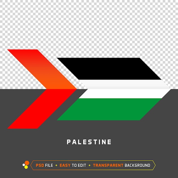 PSD ilustración creativa de la bandera de la flecha de palestina