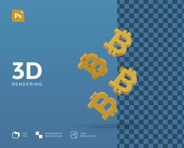 PSD ilustración de criptomoneda 3d