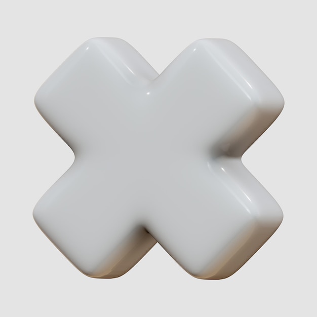 Ilustración de la cruz de la letra X 3d