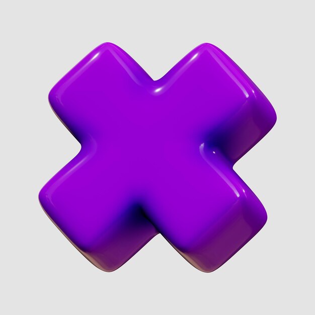 Ilustración de la cruz de la letra X 3d