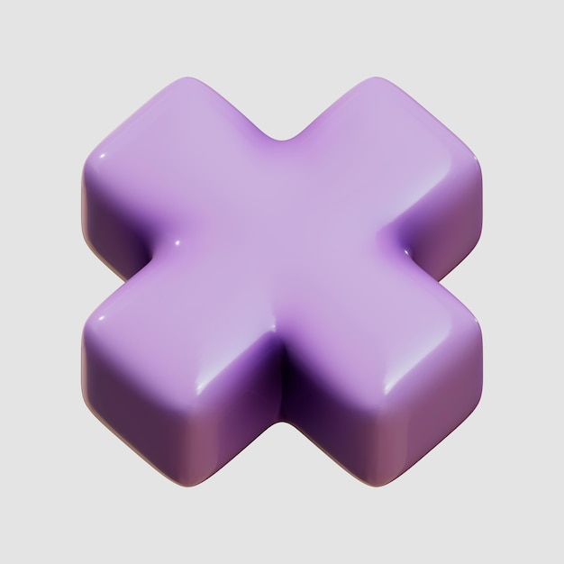 Ilustración de la cruz de la letra X 3d