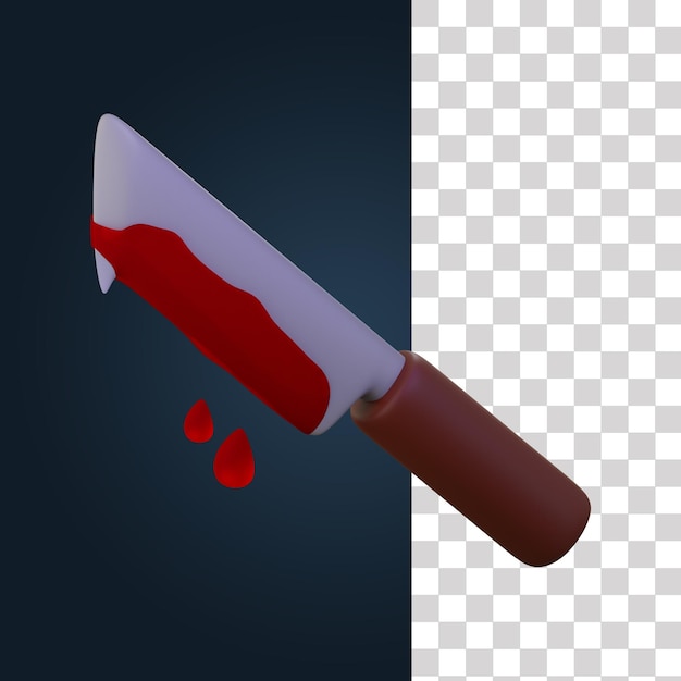 Ilustración de cuchillo sangriento 3D