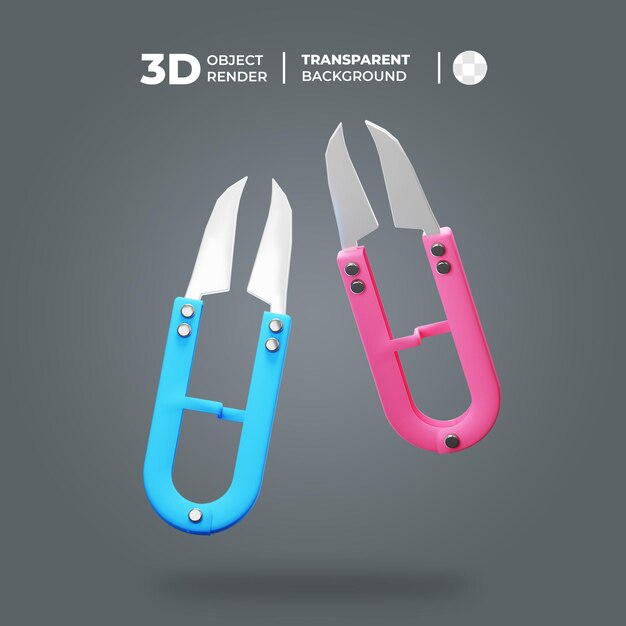 Ilustración de cuchillo de tijera 3D