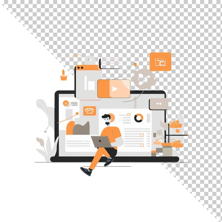 PSD ilustración de datos aislados en un fondo transparente