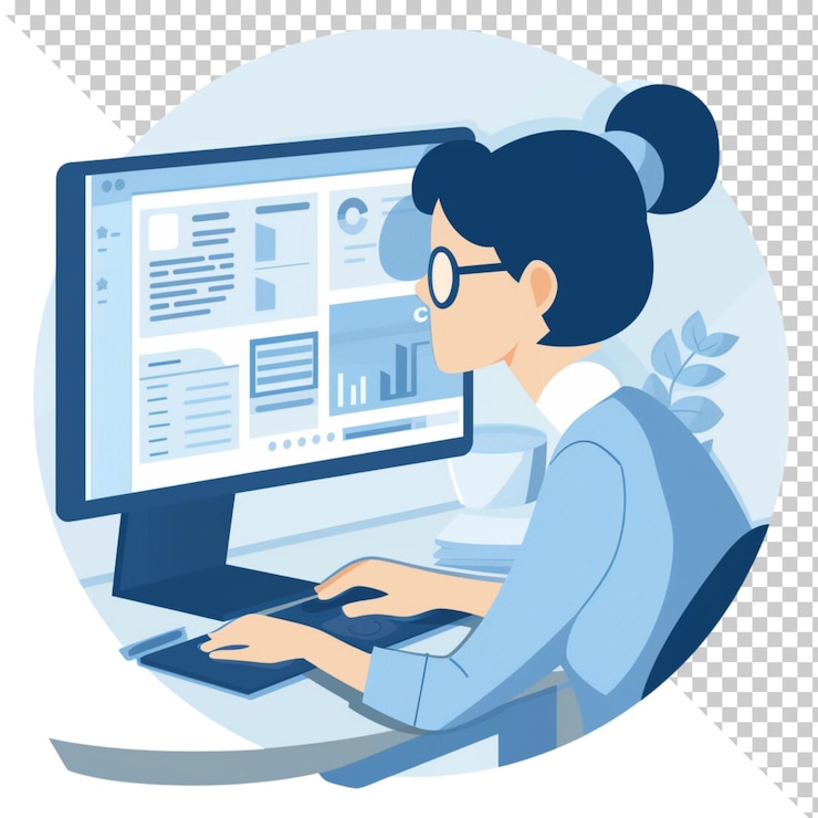PSD ilustración de datos aislados en un fondo transparente
