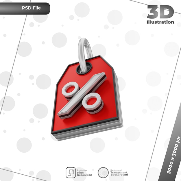 ilustración de descuento de renderizado 3d