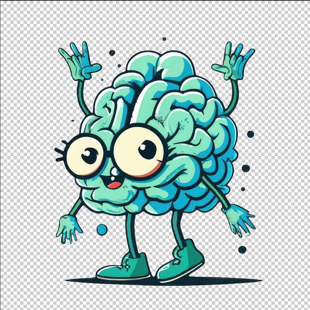 PSD ilustración detallada del cerebro en formato vectorial