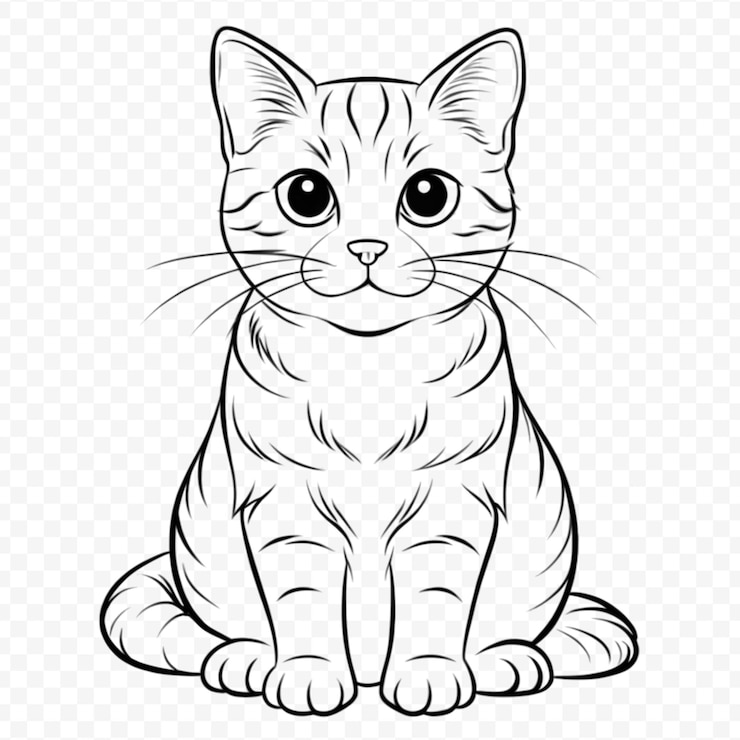 PSD ilustración detallada de la línea de animales en un fondo transparente