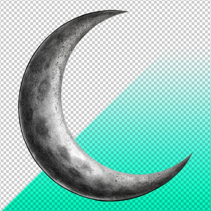 PSD ilustración detallada de la luna creciente