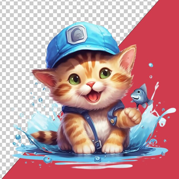 PSD ilustración del día internacional del gato