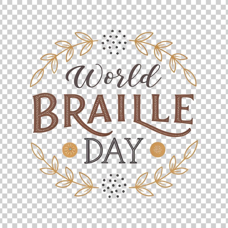 PSD ilustración del día mundial del braille sobre un fondo transparente