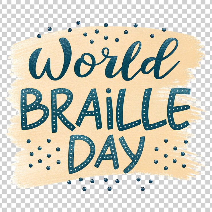 PSD ilustración del día mundial del braille sobre un fondo transparente