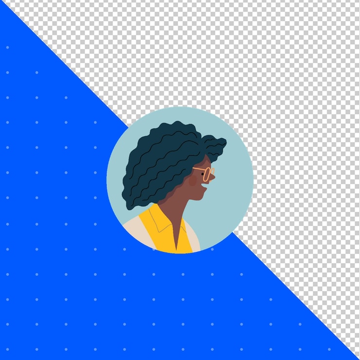 PSD ilustración dibujada a mano vector plano de humano para avatares y proyectos de perfil png transparente bg