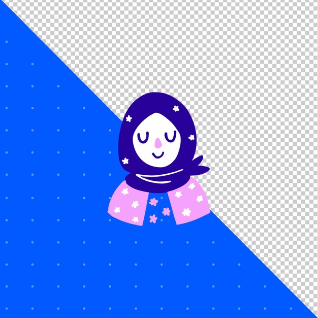 Ilustración dibujada a mano Vector plano de Humano para Avatares y Proyectos de Perfil PNG Transparente BG