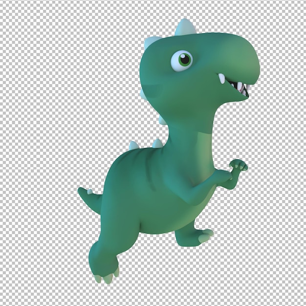 PSD ilustración de dibujos animados en 3d bebé dinosaurio