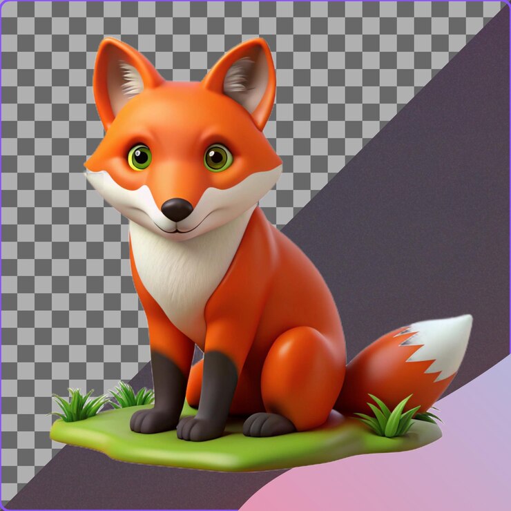 PSD ilustración de dibujos animados en 3d de cartoon fox