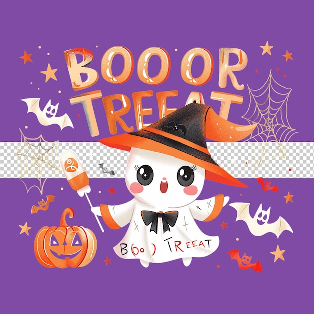 Ilustración de dibujos animados de fantasmas de Halloween en png