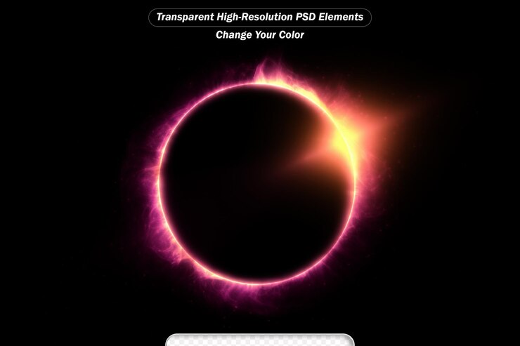 PSD ilustración digital colorida del eclipse solar