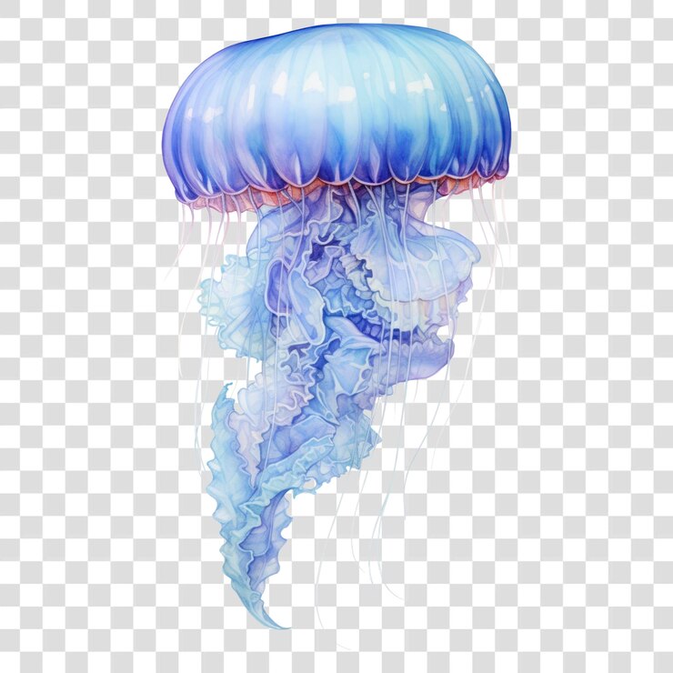 PSD ilustración digital de medusas de colores