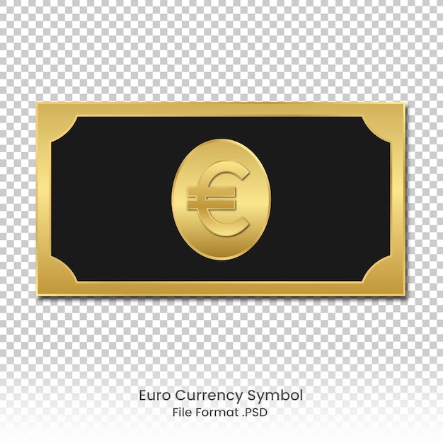 Ilustración de dinero euro moneda oro y negro formato de archivo psd