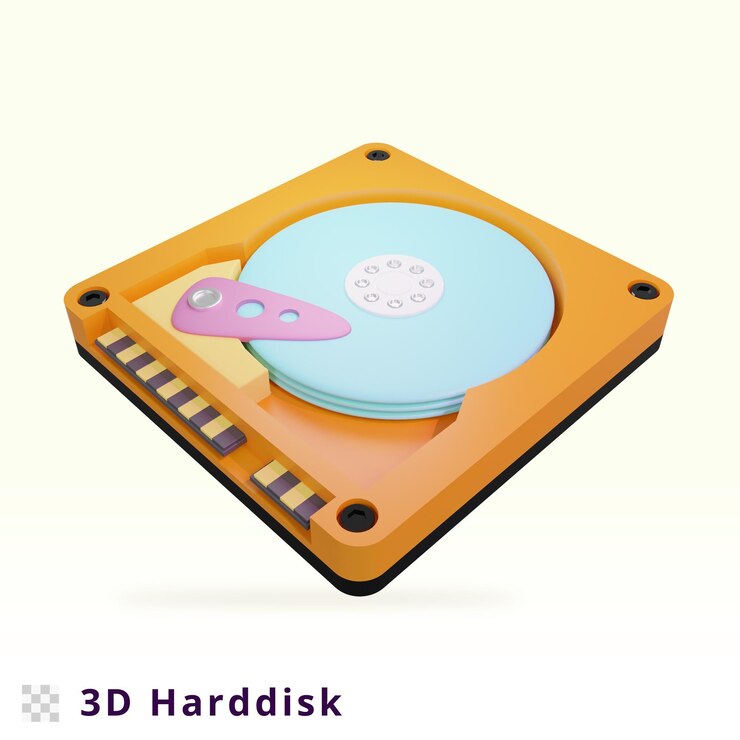 PSD ilustración de disco duro de renderizado 3d