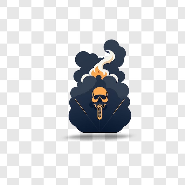 Ilustración de diseño de explosión de humo con representación aislada con representación plana