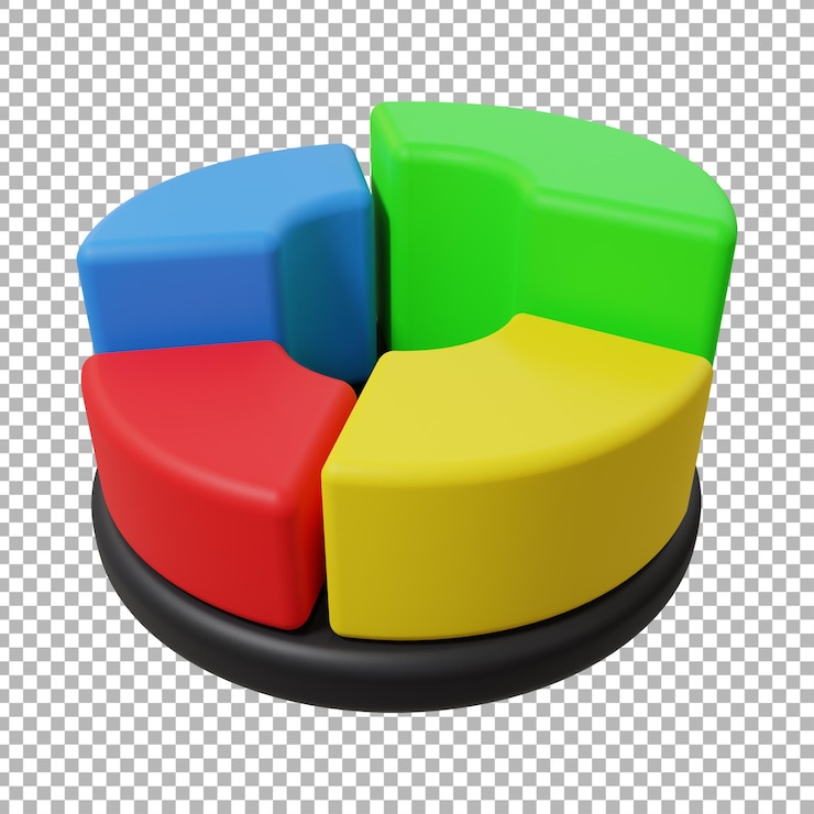 PSD ilustración de diseño de gráfico circular de activos 3d