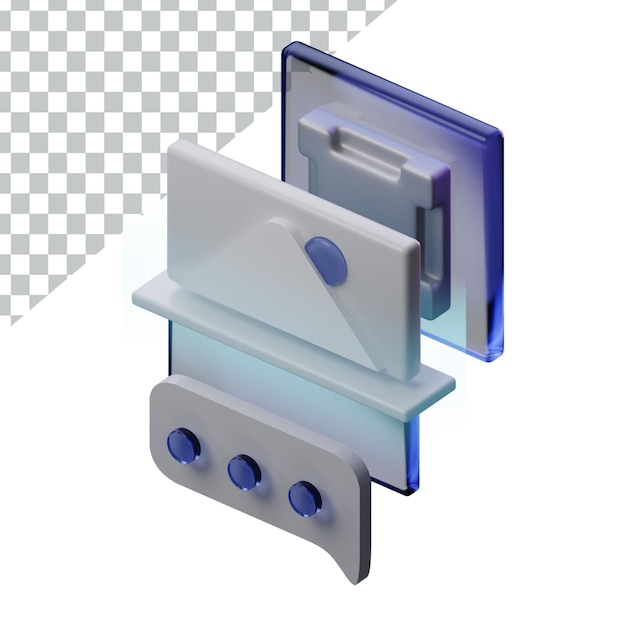 Ilustración del diseño del icono de inteligencia artificial 3D