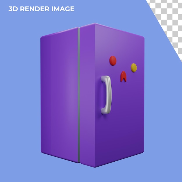 Ilustración de diseño de icono de refrigerador de renderizado 3D