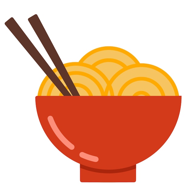 PSD ilustración del diseño vectorial del icono de los fideos ramen