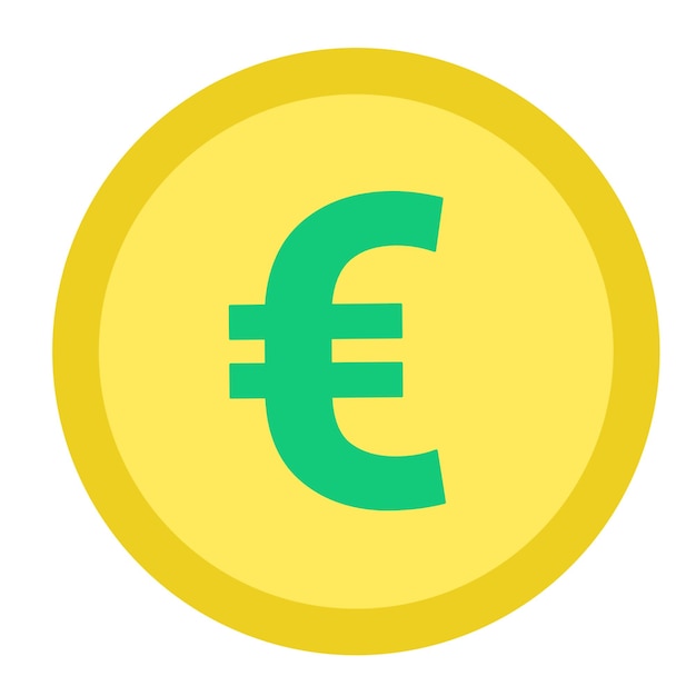 PSD ilustración del diseño vectorial del icono de la moneda euro