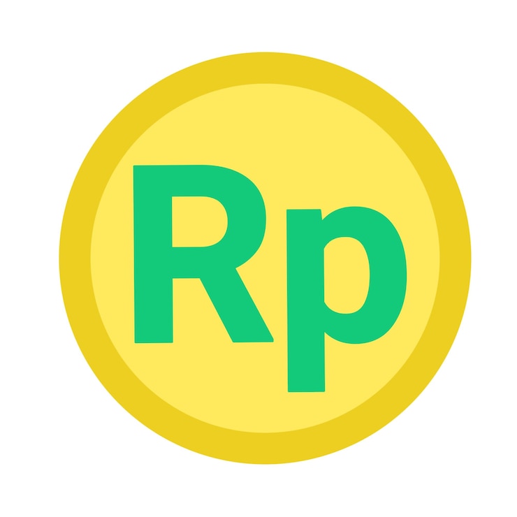 PSD ilustración del diseño vectorial del icono de la moneda rupiah