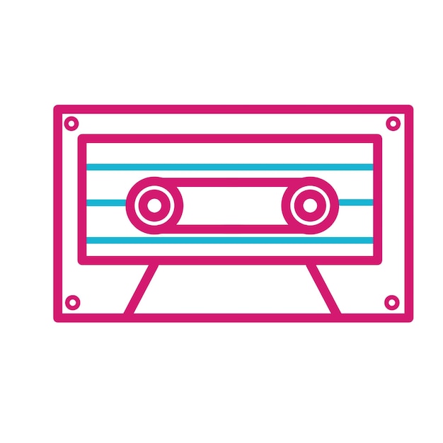 PSD ilustración de diseño vectorial de iconos de música retro