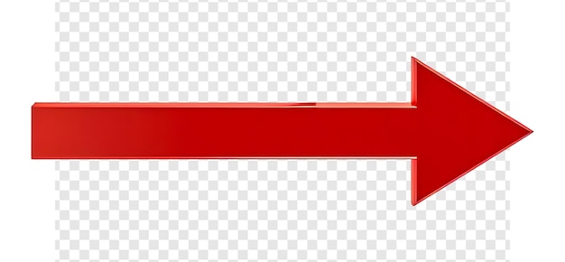 Ilustración de diseño vectorial de señal de flecha roja 3D en png transparente aislado en fondo blanco
