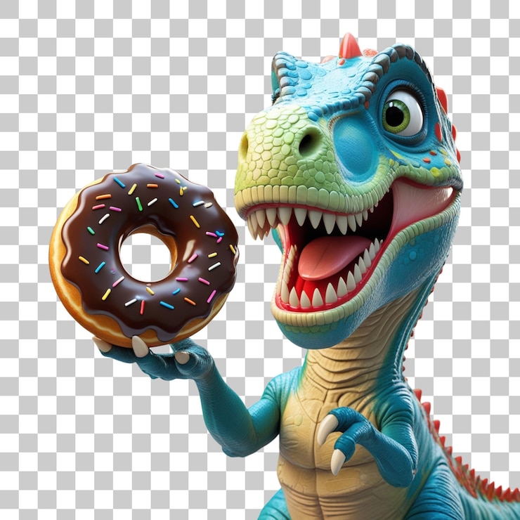 PSD ilustración divertida de dinosaurios en 3d
