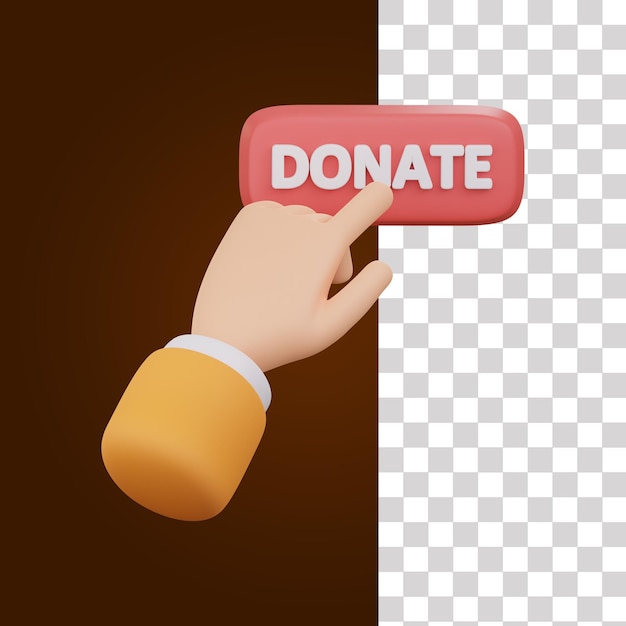 Ilustración de donación en 3d