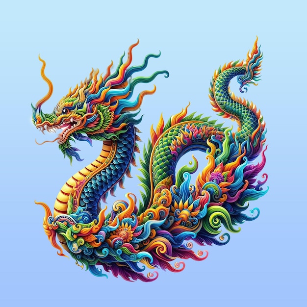 PSD ilustración del dragón imagen china 7