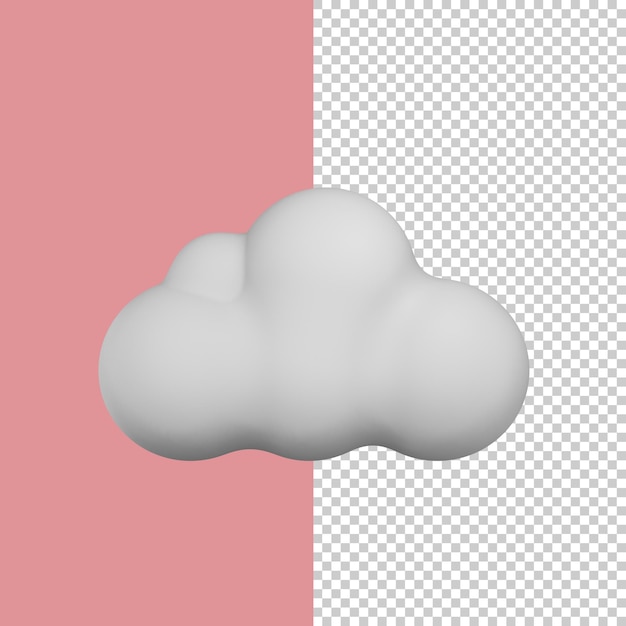 PSD ilustración e icono de la nube 3d