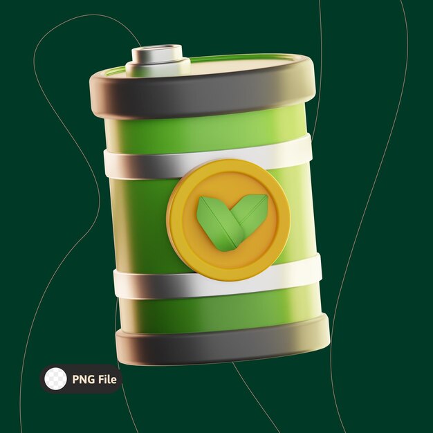 Ilustración de la ecología del barril de petróleo ecológico 3d