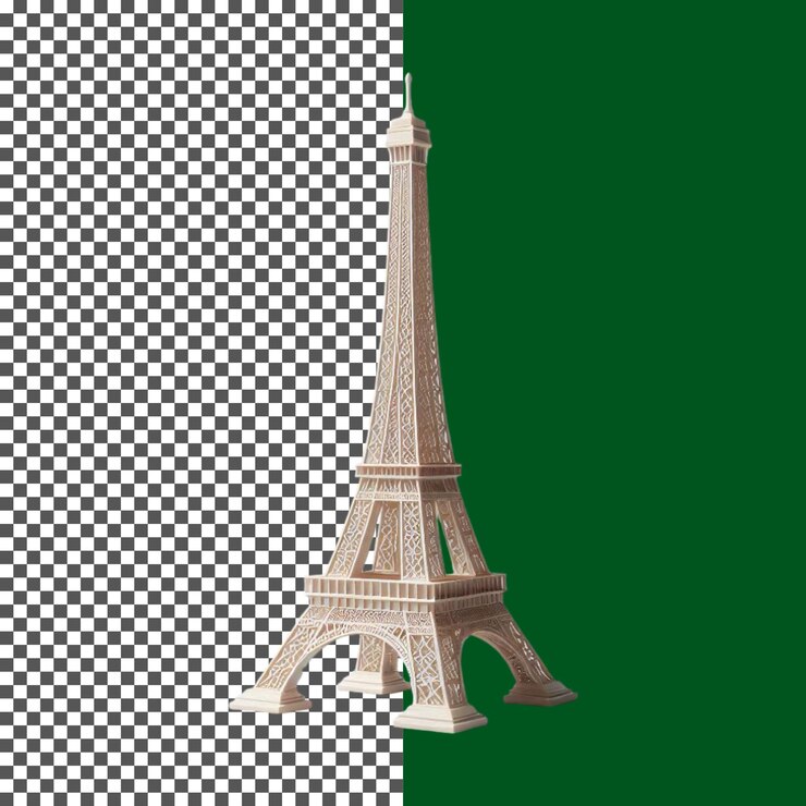 PSD ilustración elegante de la torre eiffel para conceptos de viaje en fondo transparente png psd