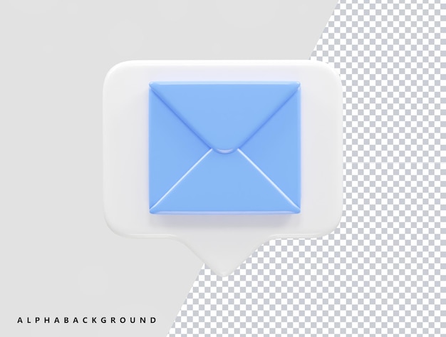 Ilustración del elemento de representación 3D del icono de correo electrónico