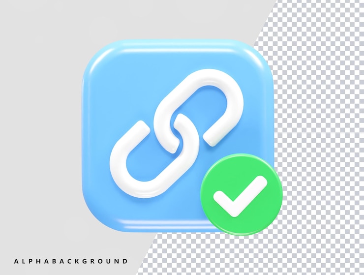 PSD ilustración del elemento de representación del icono de enlace
