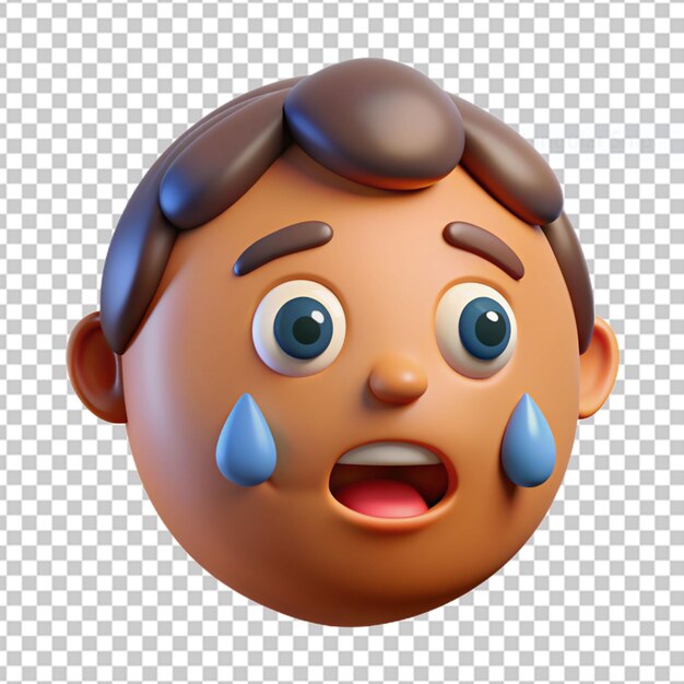 PSD ilustración de emoji de cara herida