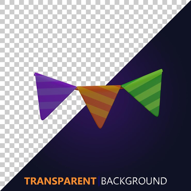 PSD ilustración de empavesado triangular de representación 3d psd
