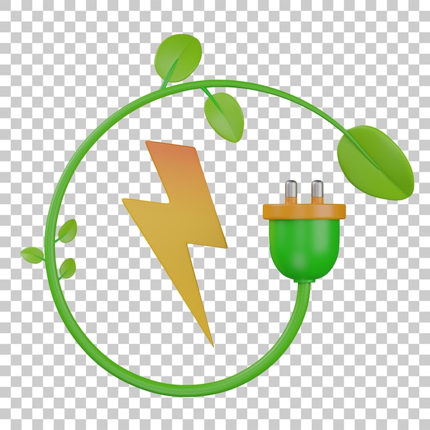 Ilustración de energía limpia en 3D