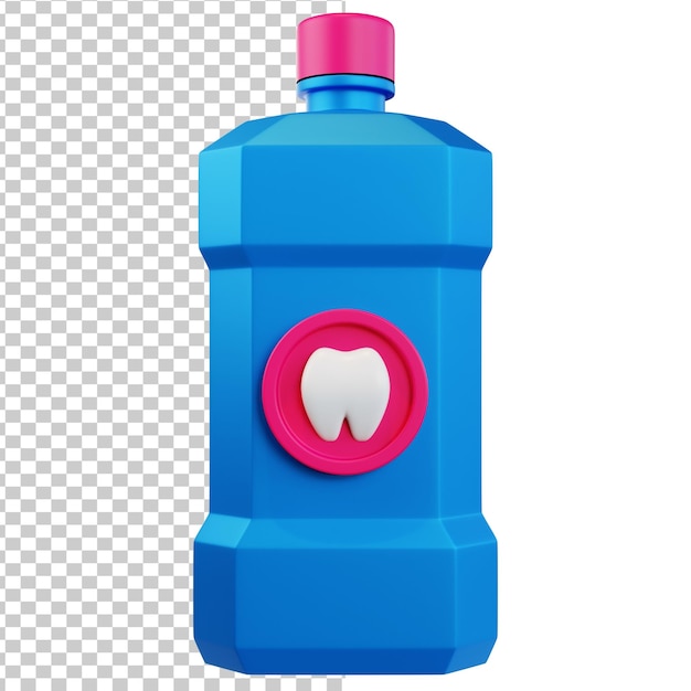 Ilustración de enjuague bucal en 3D