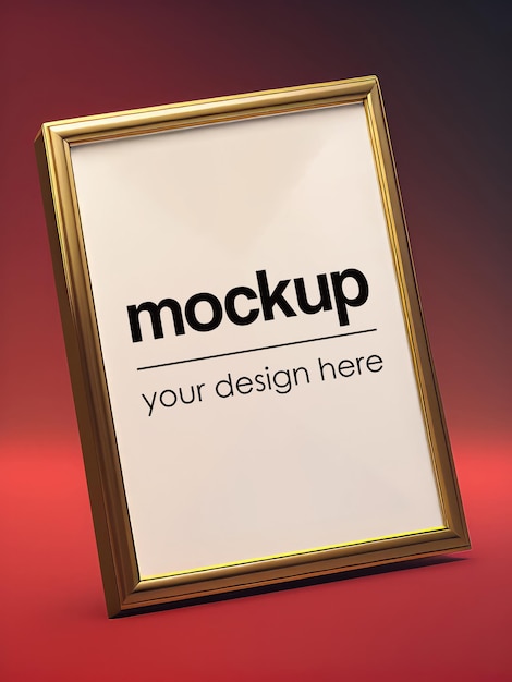 Ilustración enmarcada mockup poster showcase 3d realista render marco de fotos