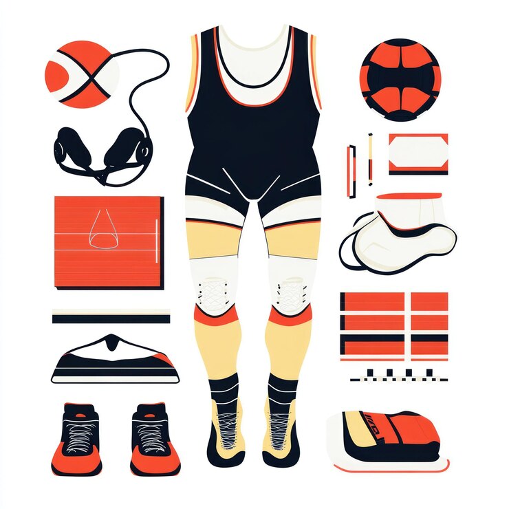PSD ilustración de equipos deportivos y prendas de vestir para atletas