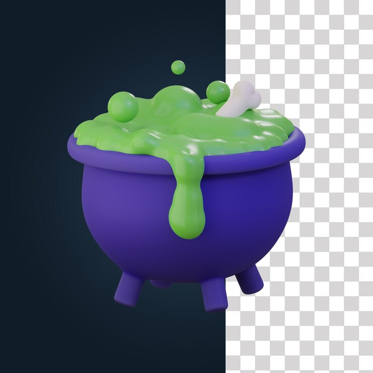 PSD ilustración espeluznante de poción 3d