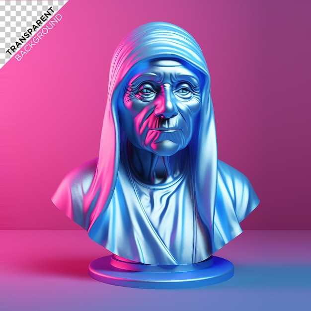 PSD ilustración de la estatua holográfica de santa teresa